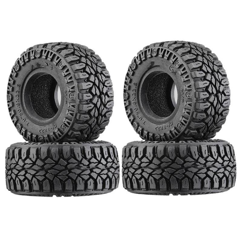 JVRWSC RC Autoreifen Felge Kompatibel Mit Axial Für SCX24 AX24 Für Traxxas TRX4M 4 Stück 50,8 Mm 1,0 Zoll Superweiches Gummirad-Reifenteil Für 1/18 1/24 RC Crawler Car von JVRWSC