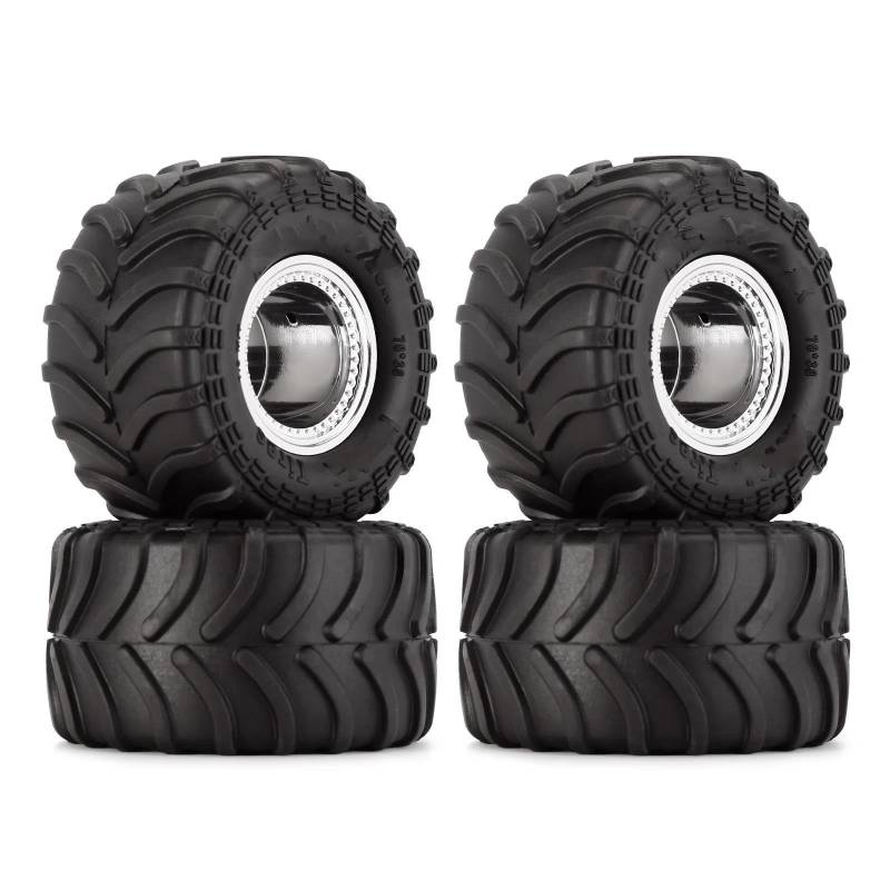 JVRWSC RC Autoreifen Felge Kompatibel Mit Axial Für SCX24 FMS FCX24 AX24 (MT1012) Monster Truck Felgenreifen Set 4PCS 70 * 38mm Für 1/24 RC Crawler Auto(Color4) von JVRWSC