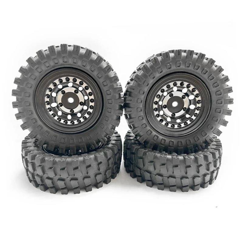 JVRWSC RC Autoreifen Felge Kompatibel Mit Axial Für SCX24 Für FMS FCX24 Für Upgrades 60 Mm 368 G 1,3 Zoll Beadlock-Radreifen Mit Messingring Für 1/24 RC Crawler Car von JVRWSC