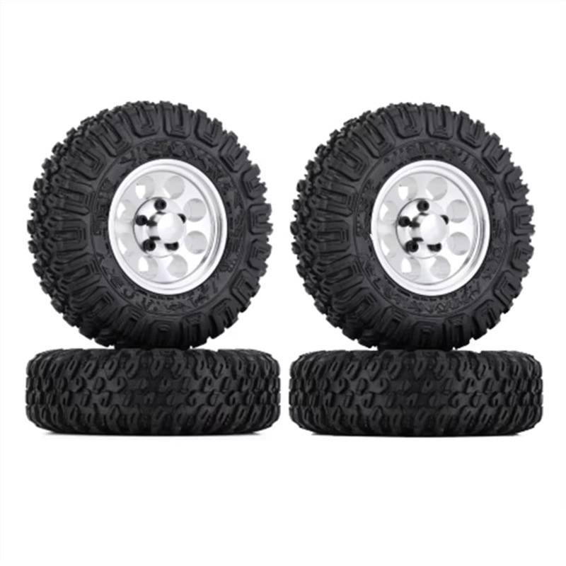 JVRWSC RC Autoreifen Felge Kompatibel Mit Axial Für Yeti Jr D90 TF2 Für Tamiya CC01 LC70 Für MST 1/10 RC Crawler Auto 4PCS 85MM 1,55 Zoll Gummirad Reifen Reifen(ColorC) von JVRWSC