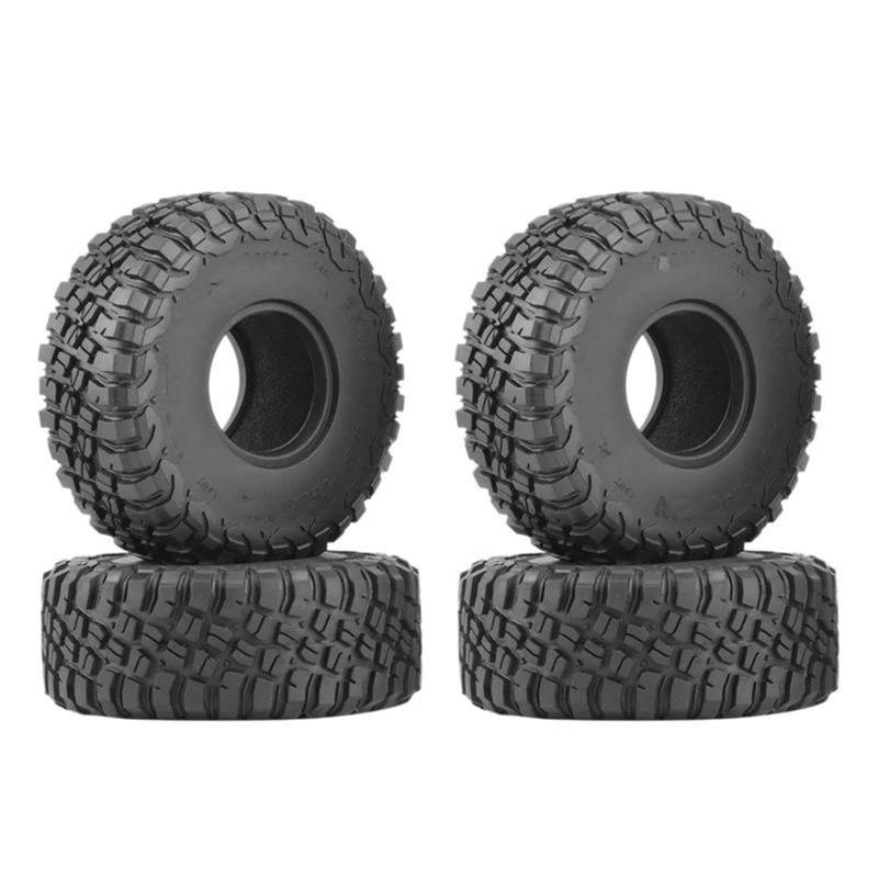 JVRWSC RC Autoreifen Felge Kompatibel Mit Axial SCX10 90046 AXI03007 Für Traxxas TRX4 D90 TF2 CC01 4PCS 120MM 1,9 Gummireifen Radreifen Für 1/10 RC Crawler Car von JVRWSC