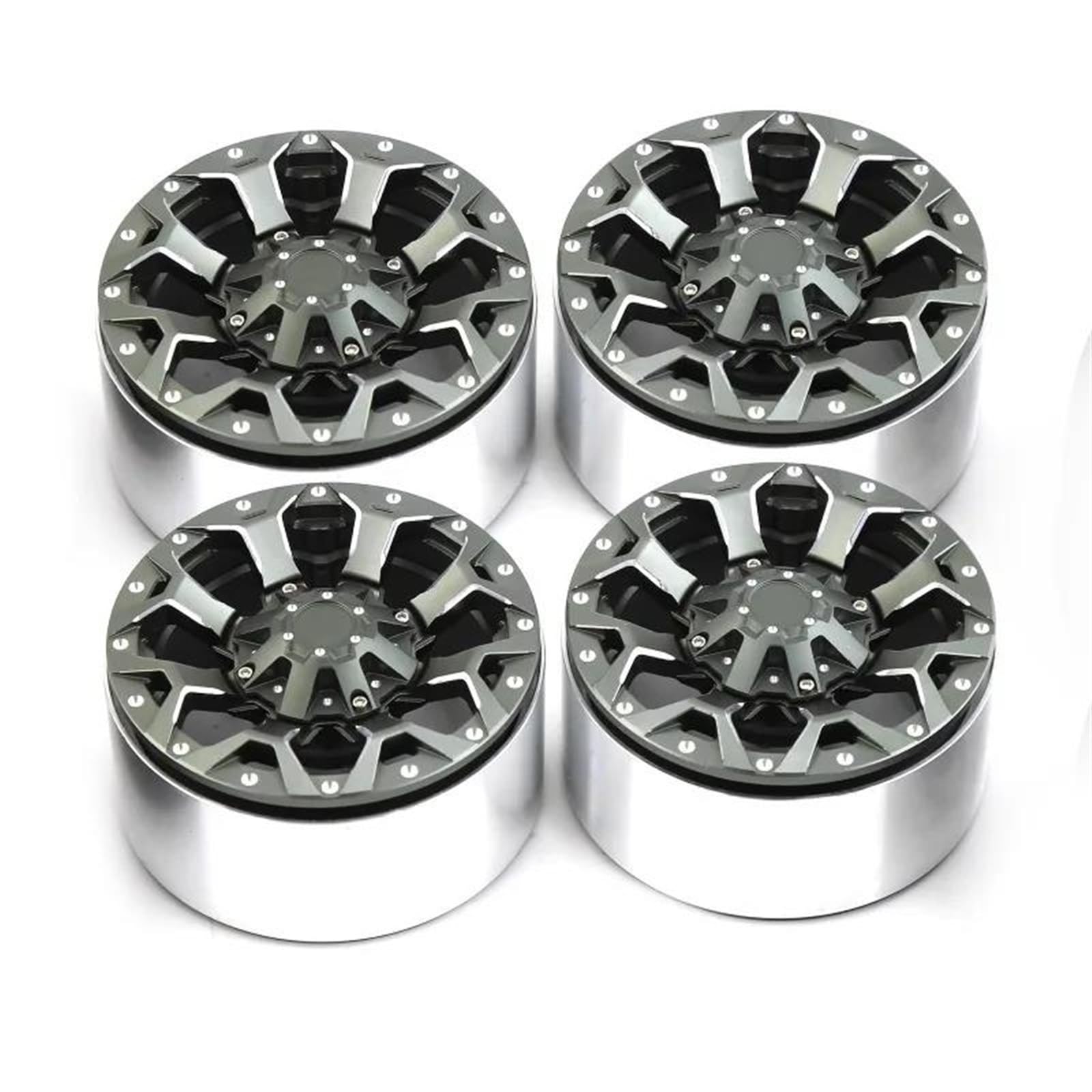 JVRWSC RC Autoreifen Felge Kompatibel Mit Axial SCX10 Für Wraith RR10 Für Capra 4 4 Stück 135 Mm 2,6 Zoll Metall-Beadlock-Felgen-Gummireifen-Set Für 1/8 1/10 RC Crawler(ColorC) von JVRWSC