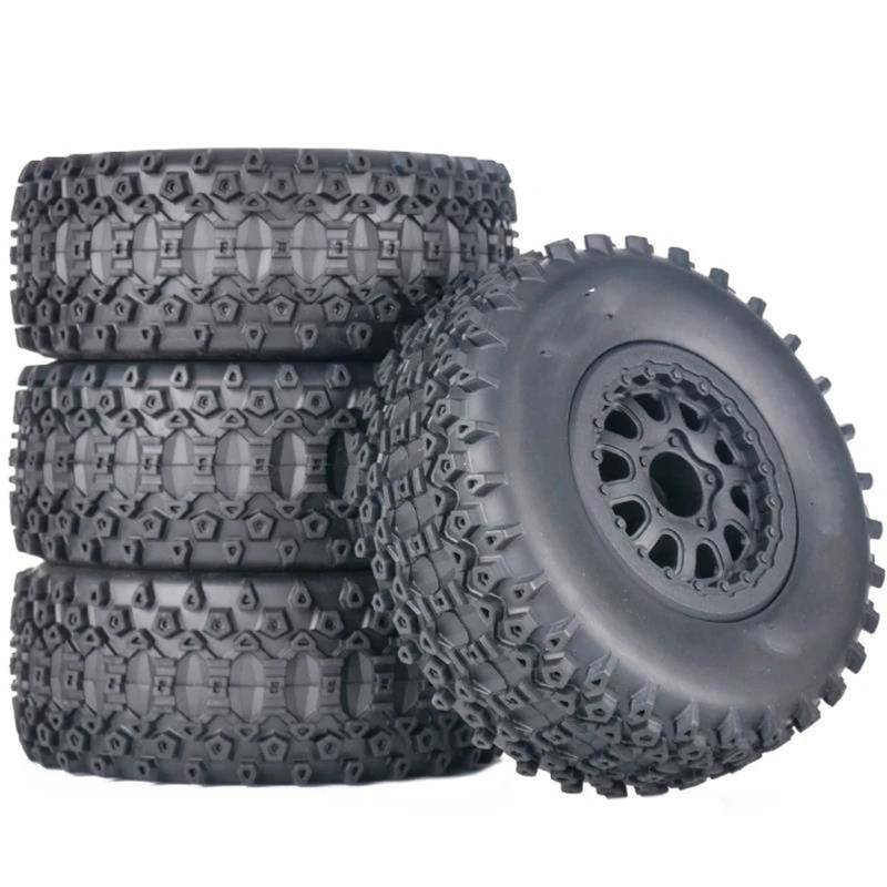JVRWSC RC Autoreifen Felge Kompatibel Mit DHK Für 8135 Für REMO Für 1/10 RC Modellauto LKW Buggy 4 Stück Off-Road-Reifen Räder 112 X 44 Mm Adapter 12 Mm Zubehör(B) von JVRWSC