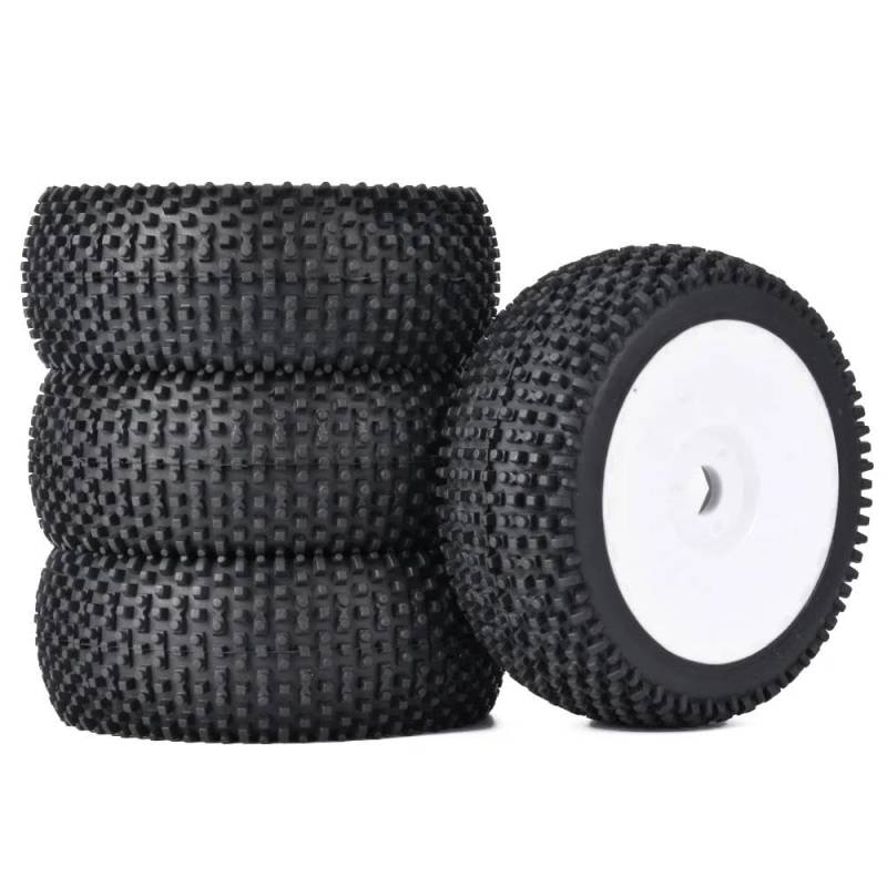 JVRWSC RC Autoreifen Felge Kompatibel Mit DHK Für Hobby 1:8 RC-Fernbedienung Off-Road-Modellauto-Buggy 4 Stück Gummireifen Räder 114 Mm X 43 Mm Adapter 17 Mm(Color2) von JVRWSC