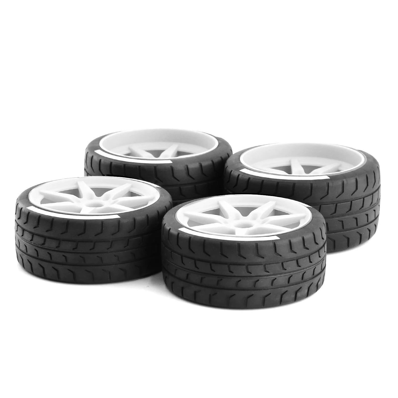 JVRWSC RC Autoreifen Felge Kompatibel Mit FSR Für Flying for God Für Mustang GT Reifen Für Racing Highway 4 Stück Reifen 17 Mm Radsechskant Für ARRMA1/7 RC Auto(Color2) von JVRWSC