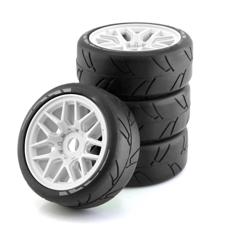 JVRWSC RC Autoreifen Felge Kompatibel Mit Feishen Für Ping Run GT Reifen Für Racing Highway 4 Stück Short Course Truck Reifen Reifen Rad 17 Mm Adapter Für 1/8 RC Autoreifen(Color2) von JVRWSC