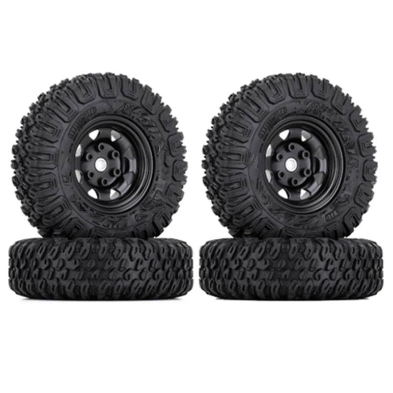 JVRWSC RC Autoreifen Felge Kompatibel Mit Für Axial Für Yeti Für D90 TF2 Für Tamiya 4PCS 85Mm 1,55 Metall Beadlock Rad Felgen Reifen Set Für 1/10 RC Crawler Auto(Color1) von JVRWSC