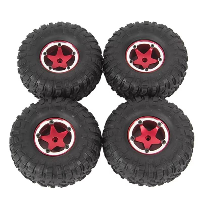 JVRWSC RC Autoreifen Felge Kompatibel Mit Für MN D90 MN90 Für MN98 Für MN99S 1/12 RC Auto Upgrade Teile Zubehör 4Pcs Metall Beadlock Felge Und Gummi Reifen Set von JVRWSC