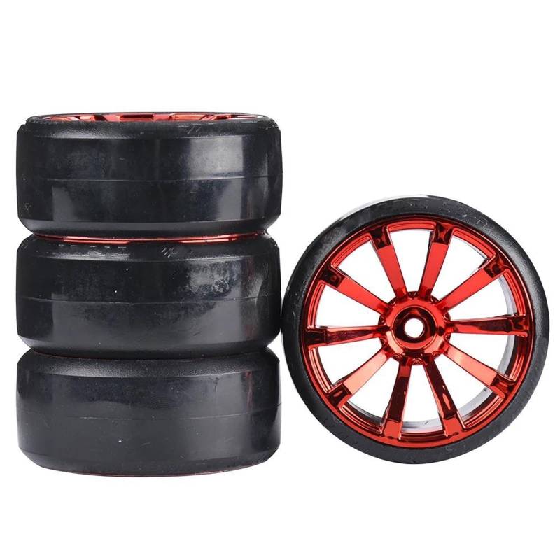 JVRWSC RC Autoreifen Felge Kompatibel Mit HSP Für 94123 Für MST YD2 Für Sakura D5 Für 1/10 RC Modell Fernbedienung Drift Car 4PCS Glatte Driftreifen Harte Reifen von JVRWSC