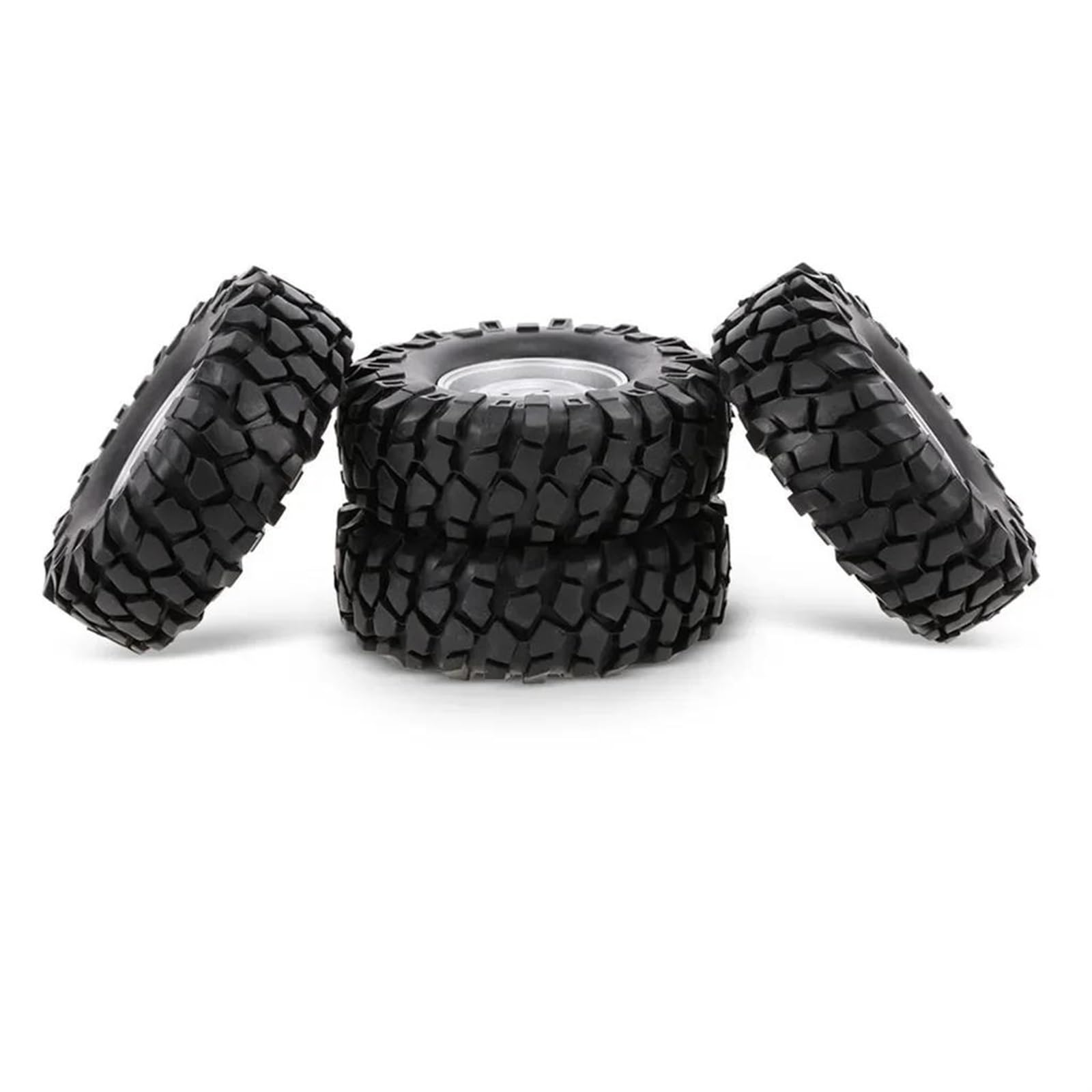 JVRWSC RC Autoreifen Felge Kompatibel Mit HSP Für Redcat Für Trxs TRX4 Für AXIAL SCX10 4 Stück 96 Mm 1,9 Zoll 12 Mm Sechskantfelge Und Reifen Reifen Für 1/10 RC Crawler Car von JVRWSC
