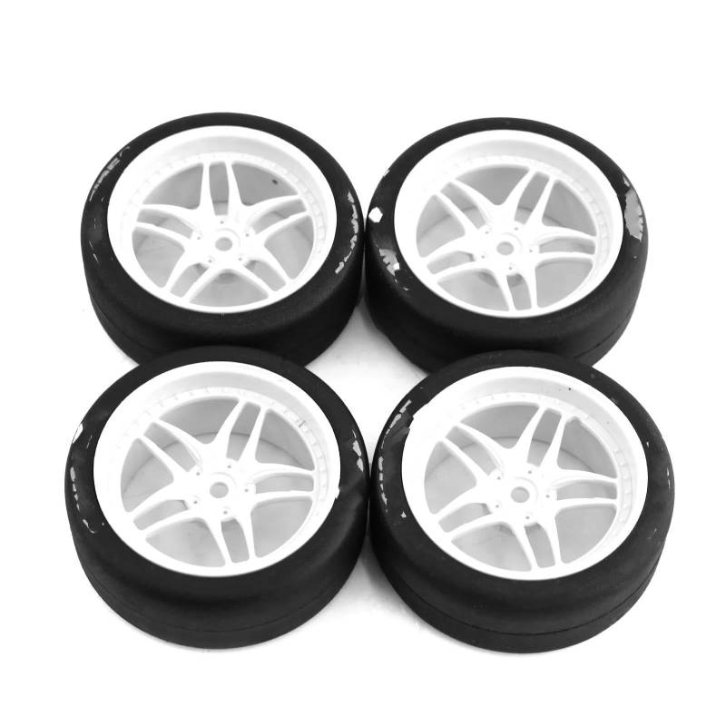 JVRWSC RC Autoreifen Felge Kompatibel Mit HSP Für Wltoys 144001 124018 124019 4 Stück Unbegrenzte Drift-Auto-Fernbedienung Pull Rally Reifen Und Radnabe Für 1/10 RC-Auto(Color1) von JVRWSC