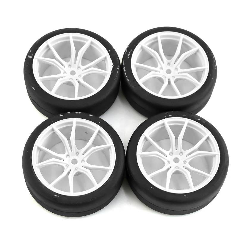 JVRWSC RC Autoreifen Felge Kompatibel Mit HSP Für Wltoys 144001 124018 124019 4 Stück Unbegrenzte Drift-Auto-Fernbedienung Pull Rally Reifen Und Radnabe Für 1/10 RC-Auto(Color2) von JVRWSC