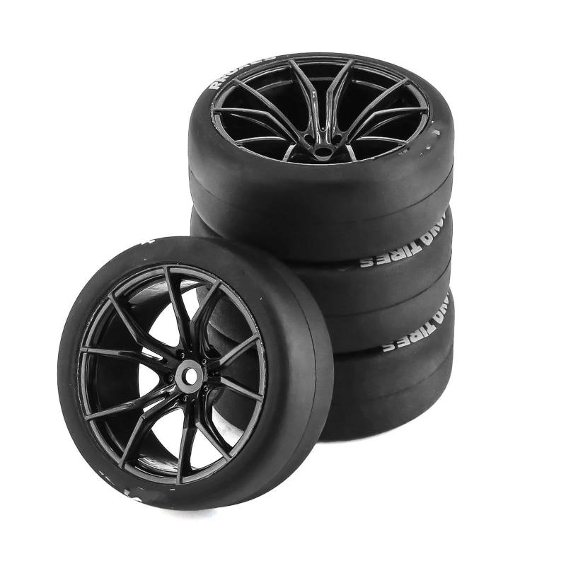 JVRWSC RC Autoreifen Felge Kompatibel Mit HSP Für Wltoys 144001 124018 124019 4 Stück Unbegrenzte Drift-Auto-Fernbedienung Pull Rally Reifen Und Radnabe Für 1/10 RC-Auto(Color4) von JVRWSC
