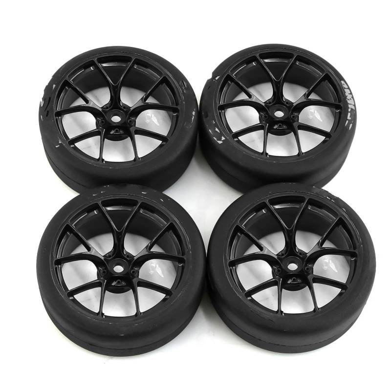 JVRWSC RC Autoreifen Felge Kompatibel Mit HSP Für Wltoys 144001 124018 124019 4 Stück Unbegrenzte Drift-Auto-Fernbedienung Pull Rally Reifen Und Radnabe Für 1/10 RC-Auto(Color6) von JVRWSC