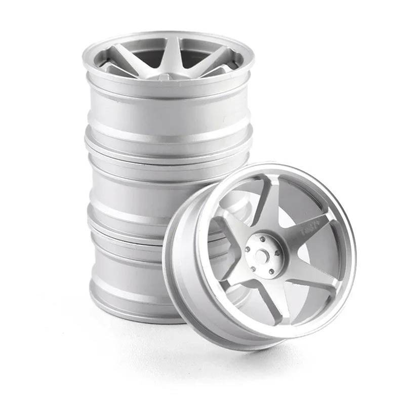 JVRWSC RC Autoreifen Felge Kompatibel Mit KYOSHO Für Tamiya 1:10 TT02 XY01 RC Auto 4PCS Reifen Reifen Drift Radnabe Felge 12mm Fernbedienung Zubehör Felgen(Color1) von JVRWSC