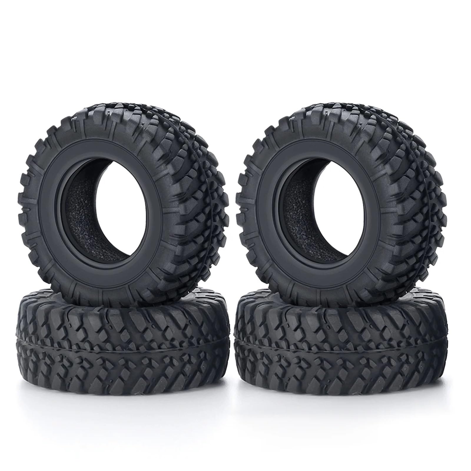 JVRWSC RC Autoreifen Felge Kompatibel Mit Kyosho Für Mini-Z 4x4 Für Jimny 1/18 RC Crawler Car Upgrade-Teile 4 Stück 38 X 15 Mm Weicher Gummischlamm Für Geländereifen von JVRWSC
