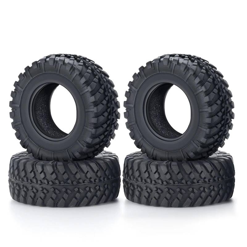 JVRWSC RC Autoreifen Felge Kompatibel Mit Kyosho Für Mini-Z 4x4 Für Jimny 1/18 RC Crawler Car Upgrade-Teile 4 Stück 38 X 15 Mm Weicher Gummischlamm Für Geländereifen von JVRWSC