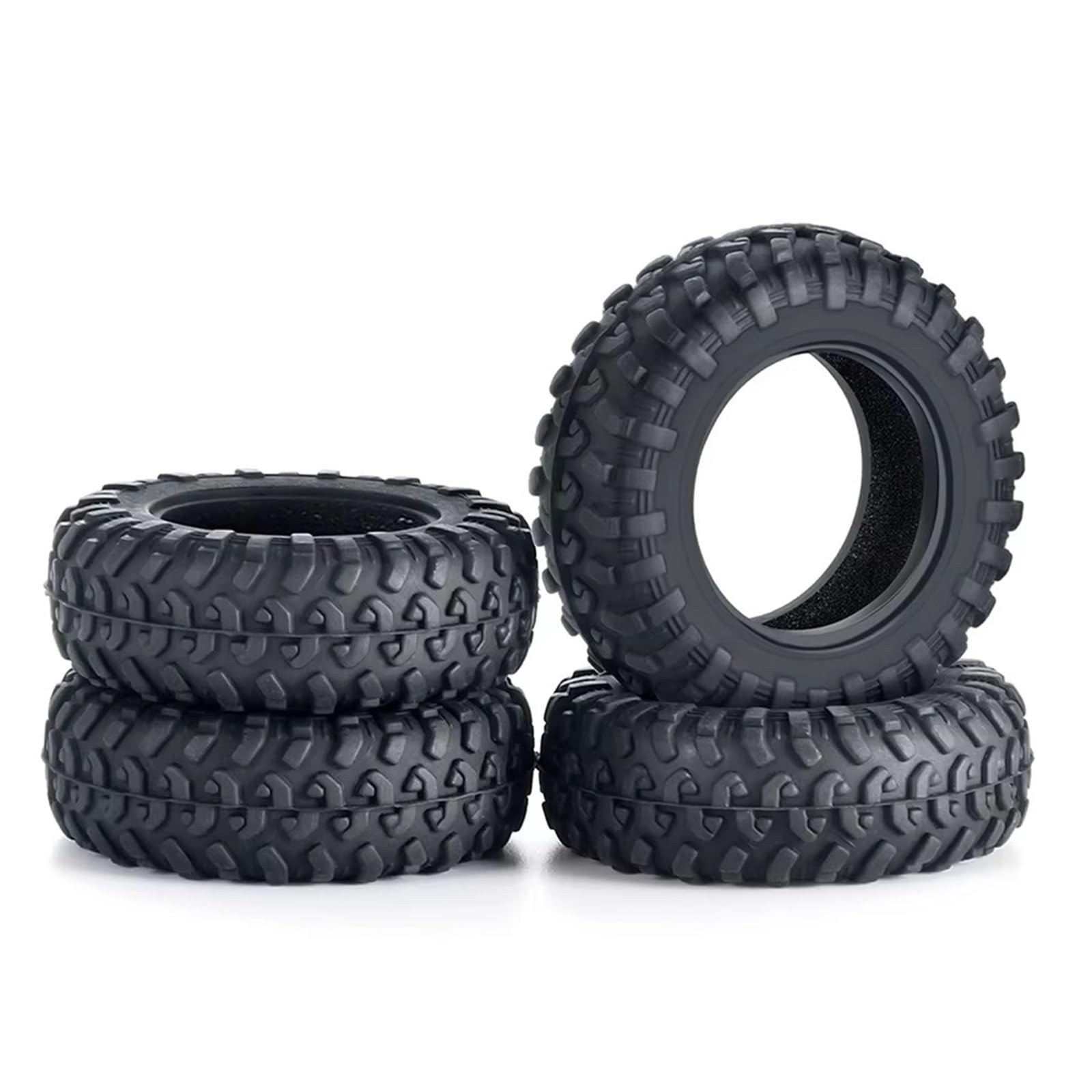 JVRWSC RC Autoreifen Felge Kompatibel Mit Kyosho Für Mini-Z Für Jimny Für Axial 1/18 RC Crawler Car 4x4 Teile 38/42x15mm Weichgummischlamm Für Geländereifen 4PCS(42x15) von JVRWSC