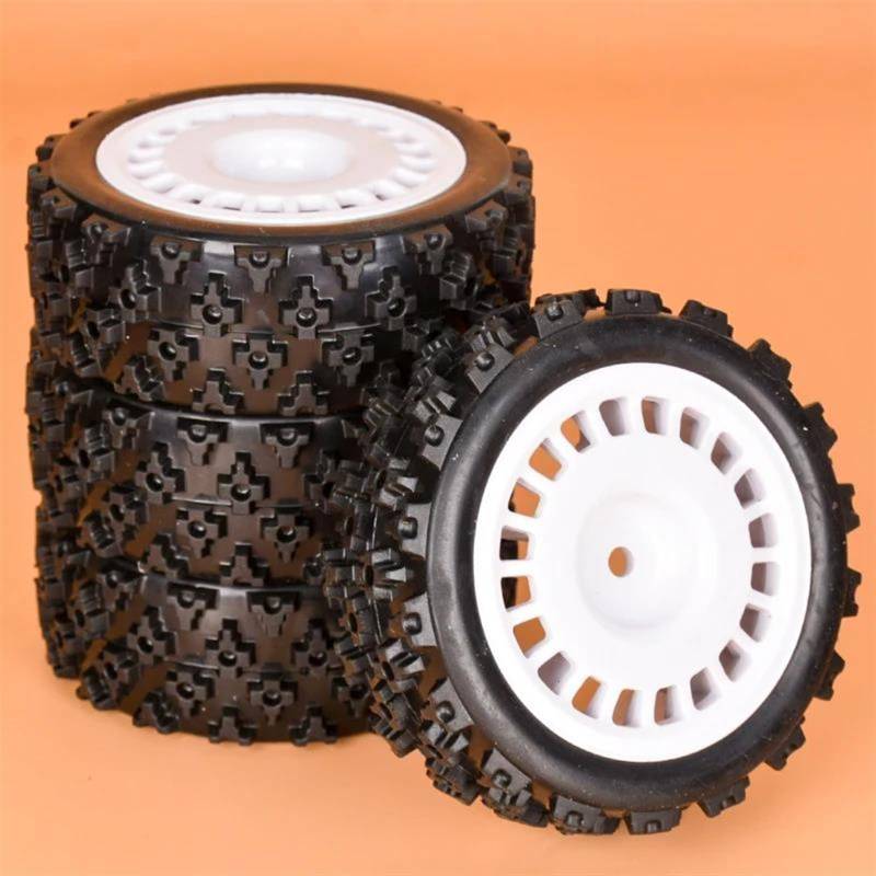 JVRWSC RC Autoreifen Felge Kompatibel Mit LC Für PTG-2 1/10 RC Fernbedienung Off-Road Rallye Modellauto Für Racing Gummireifen Räder 72X26mm 12mm Adapter(Color1) von JVRWSC