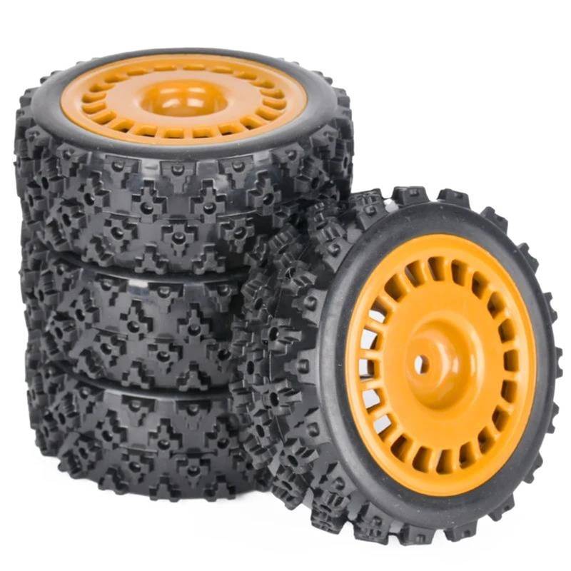 JVRWSC RC Autoreifen Felge Kompatibel Mit LC Für PTG-2 1/10 RC Fernbedienung Off-Road Rallye Modellauto Für Racing Gummireifen Räder 72X26mm 12mm Adapter(Color2) von JVRWSC