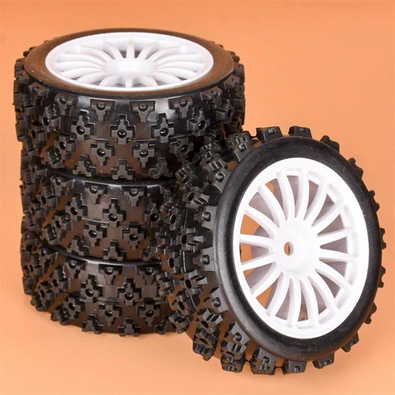 JVRWSC RC Autoreifen Felge Kompatibel Mit LC Für PTG-2 1/10 RC Fernbedienung Offroad-Rallye-Modellauto Für Den Rennsport 4 Stück Gummireifen Räder 72 X 26 Mm 12 Mm Adapter(Color2) von JVRWSC
