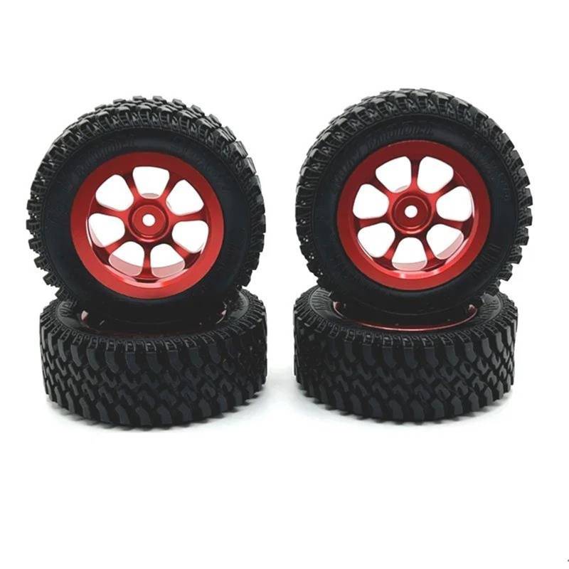 JVRWSC RC Autoreifen Felge Kompatibel Mit MN Modell 1/12 MN128 MN86 G500 RC Reifen Gummi Kunststoff RC Auto Upgrade Teile RC Reifen Ersatzteile Zubehör(Red) von JVRWSC