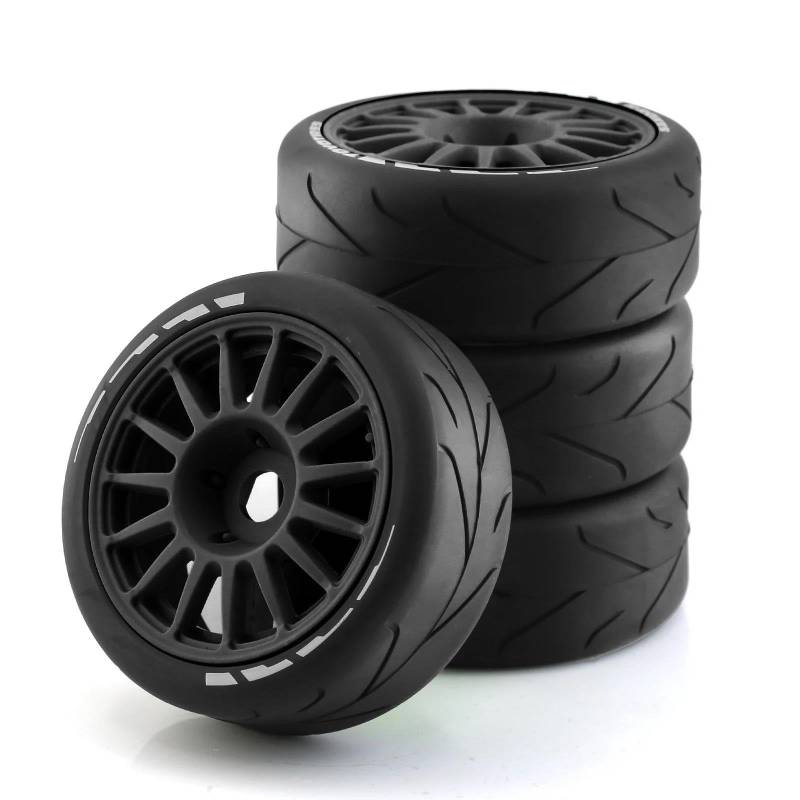 JVRWSC RC Autoreifen Felge Kompatibel Mit Pull Für WRC Feishen Ping Run GT Reifen Für Racing Highway 4 Stück Verschleißfester Reifen 17 Mm Adapter 1/8 RC Car Upgrade-Teile(Color3) von JVRWSC