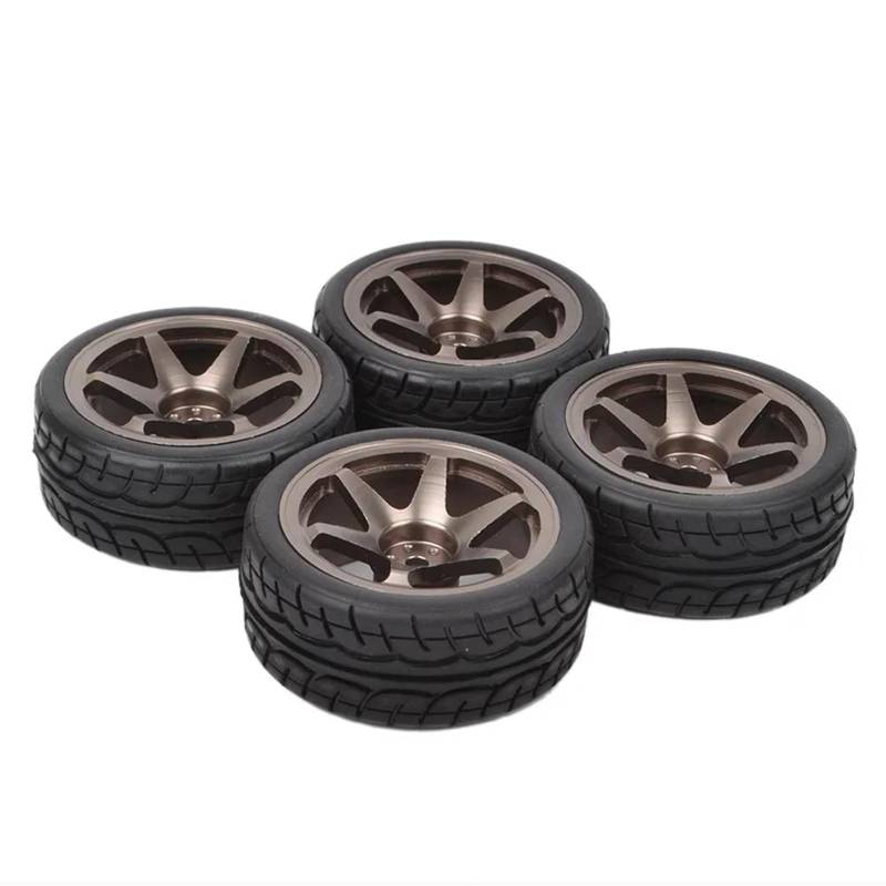JVRWSC RC Autoreifen Felge Kompatibel Mit Redcat Für HPI Für HSP Für Tamiya TT01 TT02 On Road Für Racing Reifen-Upgrade 1/10 Drift Autoreifen Aluminiumräder Naben(Color2) von JVRWSC