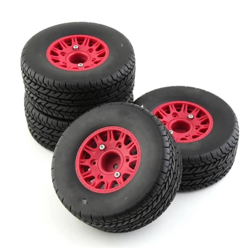 JVRWSC RC Autoreifen Felge Kompatibel Mit Slash Für Arrma Für SENTON Für VKAR RC Auto 4 Stück 113 Mm 1/8 1/10 Short Course Truck Reifen Reifenrad Mit 12 14 17 Mm Sechskant von JVRWSC