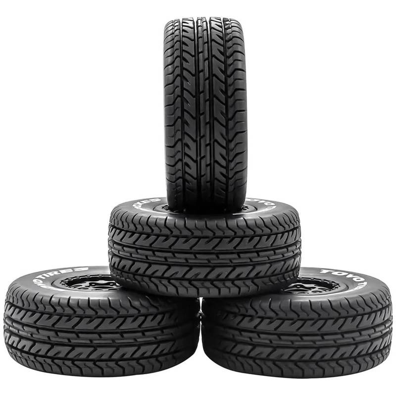 JVRWSC RC Autoreifen Felge Kompatibel Mit Slash Für Arrma Für Senton Für HuanQi 727 Rc Auto 4 Stück 112 Mm 1/10 Short Course Truck Reifen Reifenrad Mit 12 Mm Sechskant(D) von JVRWSC