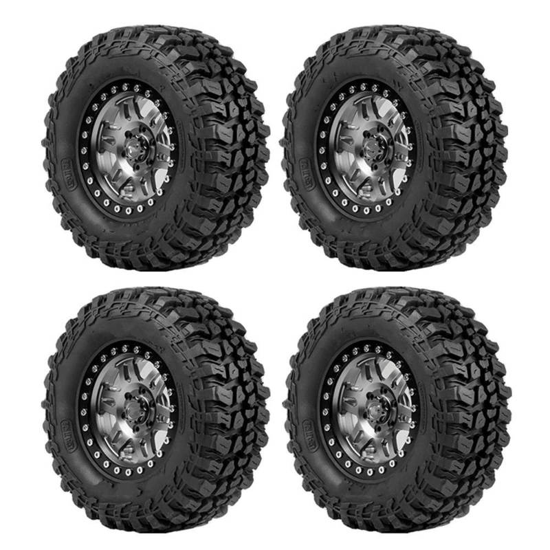JVRWSC RC Autoreifen Felge Kompatibel Mit TANK300 Für F150 1/8 RC Modellauto Crawler 4PCS Gummireifen Metall Radnabe RC Reifen Ersatz Zubehör Ersatzteile von JVRWSC