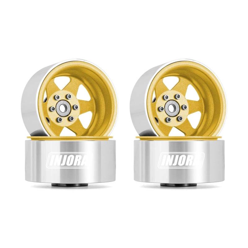 JVRWSC RC Autoreifen Felge Kompatibel Mit TRX4 Für Axial Für SCX10 90046 UTB18 1/10 RC Crawler Car Offset -8,9 Mm Metall 1,9" Beadlock Felge Deep Dish Hub(Color4) von JVRWSC