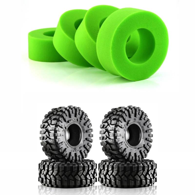 JVRWSC RC Autoreifen Felge Kompatibel Mit TRX4 Für Axial Für SCX10 II 90046 4PCS 118 * 45mm 1,9" Mud Grappler Gummiradreifen Für 1:10 RC Crawler Car(Color1) von JVRWSC
