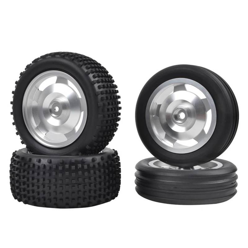 JVRWSC RC Autoreifen Felge Kompatibel Mit Tamiya Für TD2 DT-02T DT-03 DT-02 MS 2WD Buggy Chaasis Vorne Hinten Star Dish Wheels Felgen Mit Buggy-Reifen RC-Reifen-Ersatzteile von JVRWSC