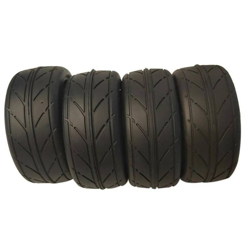 JVRWSC RC Autoreifen Felge Kompatibel Mit Tamiya Für TT01 TT02 Für Traxxas Für HSP Für HPI 1/10 RC Drift Für Rennwagen-Reifen-Upgrade 4 Stück 1/10 Gummiprofilreifen von JVRWSC