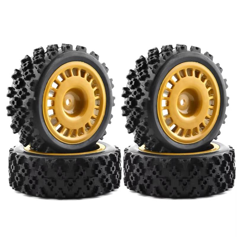 JVRWSC RC Autoreifen Felge Kompatibel Mit Tamiya XV-01 XV01 TA06 Für TT-01 Für TT-02 Für PTG-2 1/10 RC Auto Upgrades Teile Zubehör 4 Stück Gummireifen Radreifen von JVRWSC