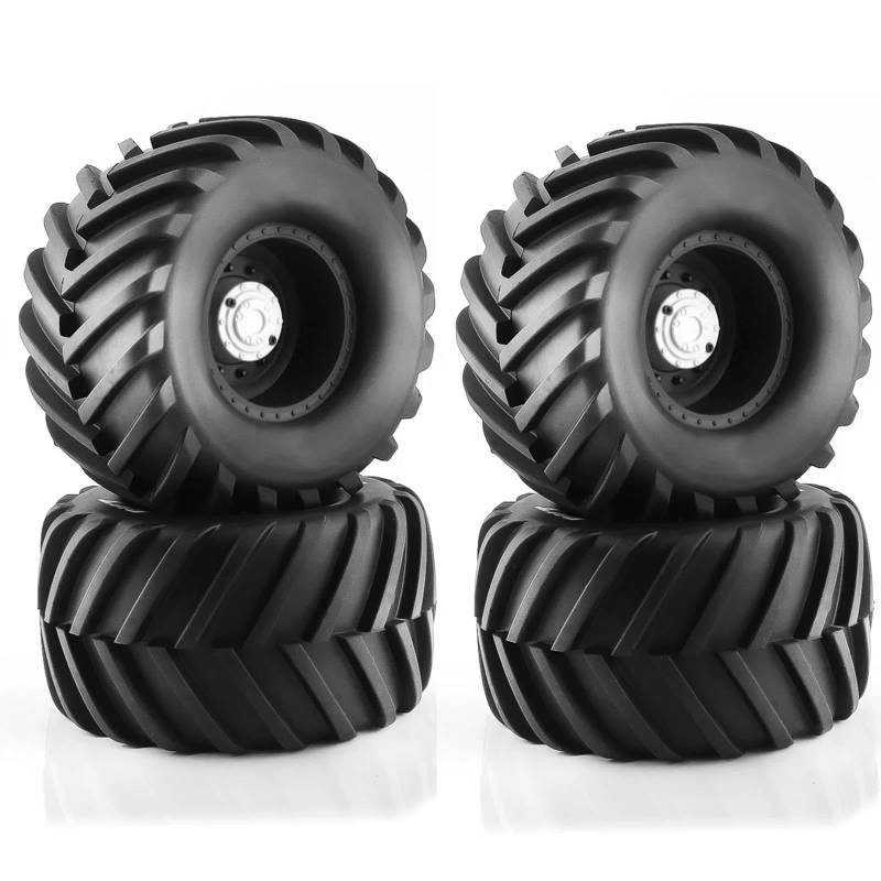JVRWSC RC Autoreifen Felge Kompatibel Mit Traxxas Für Maxx Für Tmaxx 2 Stück 1/8 LKW-Gummireifen Mit 17 Mm Sechskant-Kunststofffelge 173 Mm/91 Mm Rubber Rocks-Reifen-Set(Color1) von JVRWSC