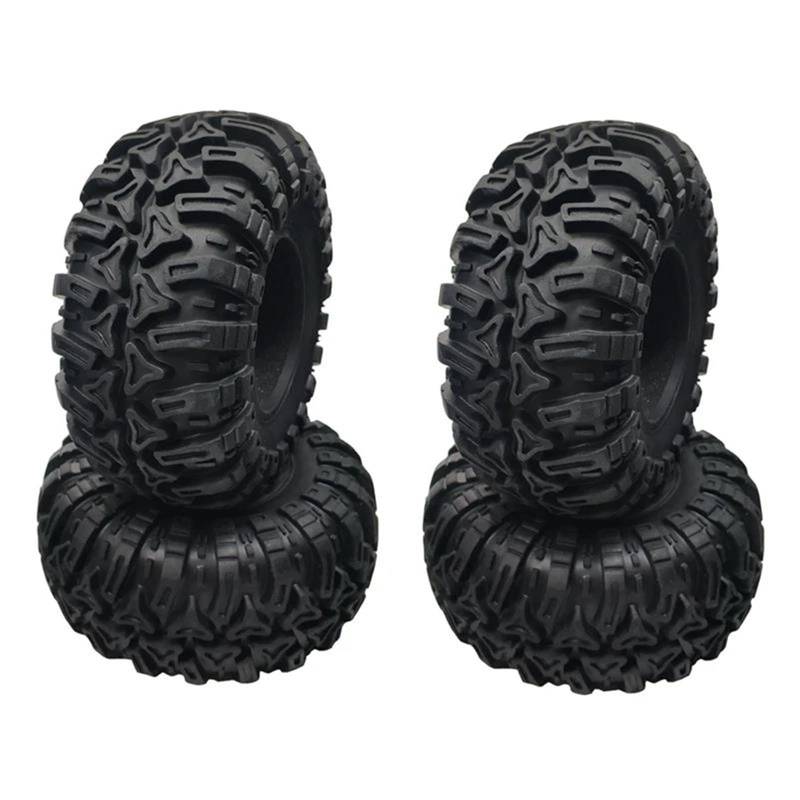 JVRWSC RC Autoreifen Felge Kompatibel Mit Traxxas Für TRX4 Für Axial SCX10 Für Wraith RR10 4PCS 2,2 Zoll Gummireifen 2,2 Radreifen 128X60MM Für 1/10 RC Crawler von JVRWSC