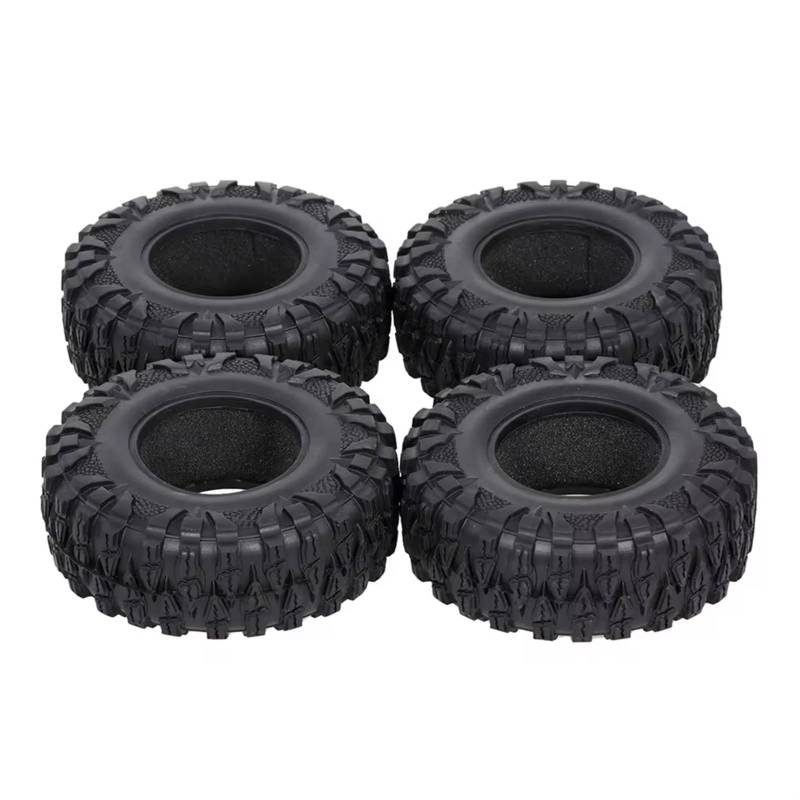 JVRWSC RC Autoreifen Felge Kompatibel Mit Traxxas TRX4 TRX-6- Für Achsen-SCX10 90046 1/10 RC-Auto, 2,2 Zoll, Für Kletterauto, Gummireifen-Radkappe, 115 X 45 Mm, 4 Stück von JVRWSC