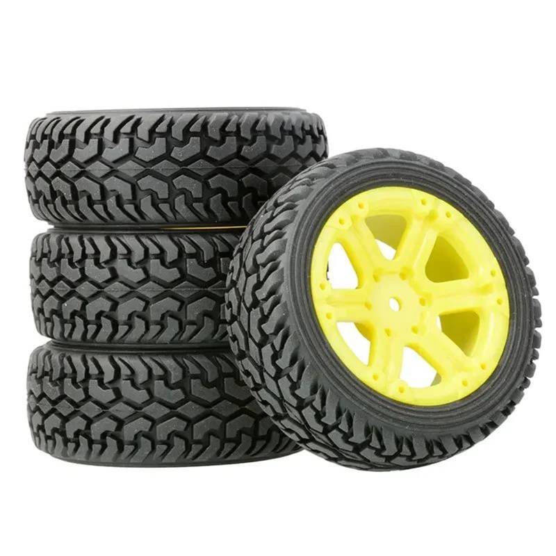 JVRWSC RC Autoreifen Felge Kompatibel Mit WLtoys Für 144010 144001 124017 RC-Car-Upgrade-Zubehör Verbreiterungsräder 75 Mm Upgrade Große Reifen Für 1/10 1/14 RC-Reifen(Yellow) von JVRWSC