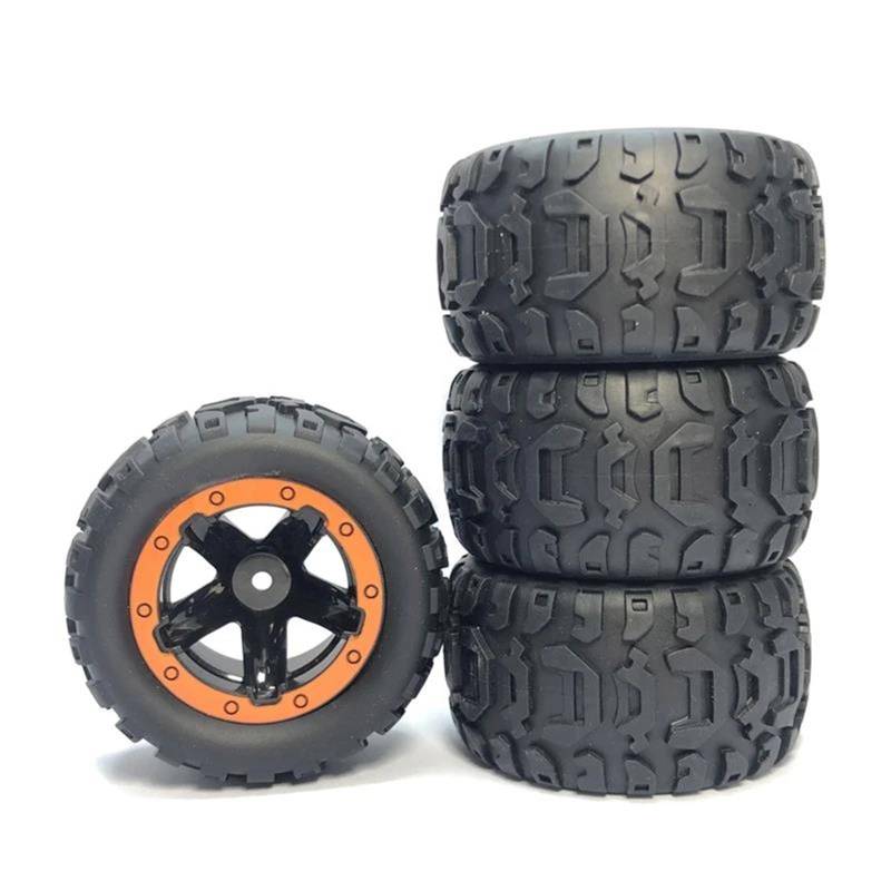 JVRWSC RC Autoreifen Felge Kompatibel Mit Wltoys Für 144001 124016 124018 124019 12428 Haiboxing 16889 RC-Car-Upgrade-Teile 4-teiliges Großes Reifenverbreiterungsrad(Yellow) von JVRWSC