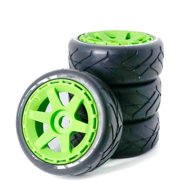 JVRWSC RC Autoreifen Felge Kompatibel Mit ZD 103 Mm 1/8 1/10 Short Course Truck Tire Reifen Mit 17 Mm Radsechskant Für Modell Flat Running Wear-Resistant Grip Tire(Color A) von JVRWSC