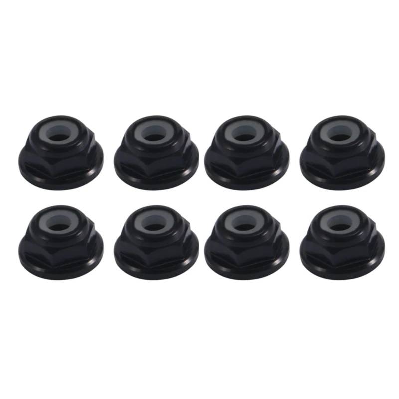 JVRWSC RC Spielzeugautoteile Für Axial Für SCX24 AXI90081 AXI00001 AXI00002 1/24 RC Auto Crawler Auto Upgrade Teile 8Pcs Metall Nylon M2 Rad Sicherungsmuttern(Black) von JVRWSC
