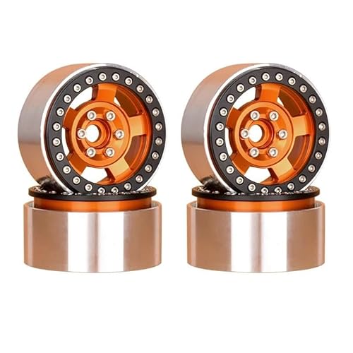 RC Autoreifen Felge Kompatibel Mit SCX10 Für JT4 XT4 1/10 RC Fernbedienung Modellauto Crawler 4PCS Aluminiumlegierung 1,9 Zoll RC Reifen Radnabenräder(Color1) von JVRWSC
