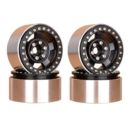 RC Autoreifen Felge Kompatibel Mit SCX10 Für JT4 XT4 1/10 RC Fernbedienung Modellauto Crawler 4PCS Aluminiumlegierung 1,9 Zoll RC Reifen Radnabenräder(Color2) von JVRWSC