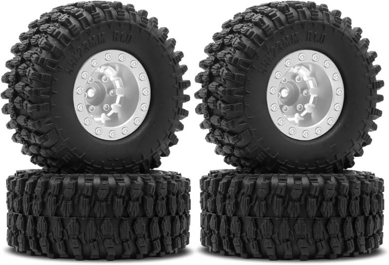 RC Autoreifen Felge Kompatibel Mit SCX24 Für Bronco C10 JLU Für Deadbolt Für Gladiator B-17 RC Crawler 1.0 Rad Und Reifen 7 Mm Beadlock-Rad Mit Negativem Offset(Color4) von JVRWSC