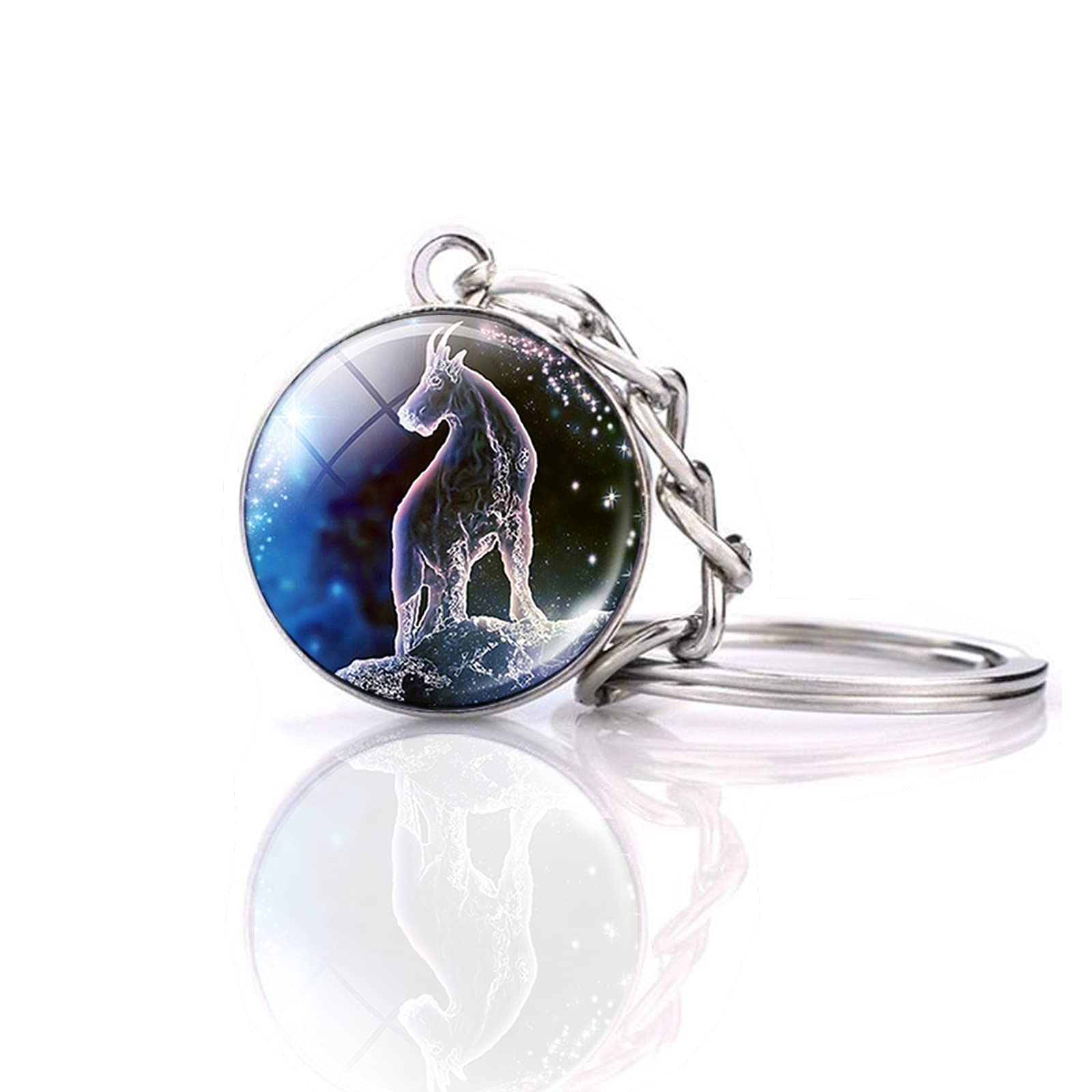 JWPavilion Sternzeichen 12 Sternbilder Charm Leuchtende Kristallkugel Anhänger Schlüsselanhänger, Steinbock, Einheitsgröße JWPavilion Sternzeichen 12 Sternbilder Charm Leuchtende Kristallkugel Anhänger Schlüsselanhänger, Steinbock, Einheitsgröße von JWPavilion