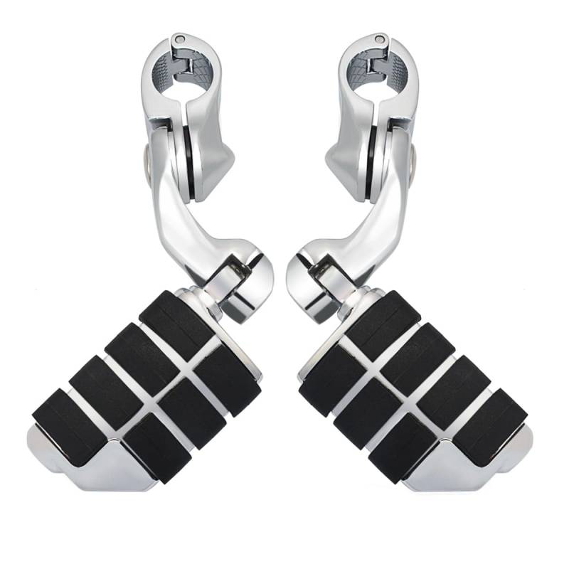 Motorrad Highway FootPegs Mount Clamp 1,25 "Highway Pegs Einstellbare Fußrasten Kurze/Fit for Harley Touring Road King Road Glide Electra Glide Street Glide Sportster Softail Short Angled Adjustable F von JXMFKBB