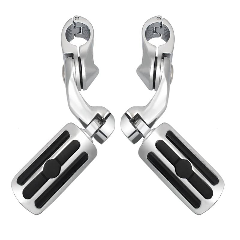 Motorrad Highway FootPegs Mount Clamp 1,25 "Highway Pegs Einstellbare Fußrasten Kurze/Fit for Harley Touring Road King Road Glide Electra Glide Street Glide Sportster Softail Short Angled Adjustable F von JXMFKBB