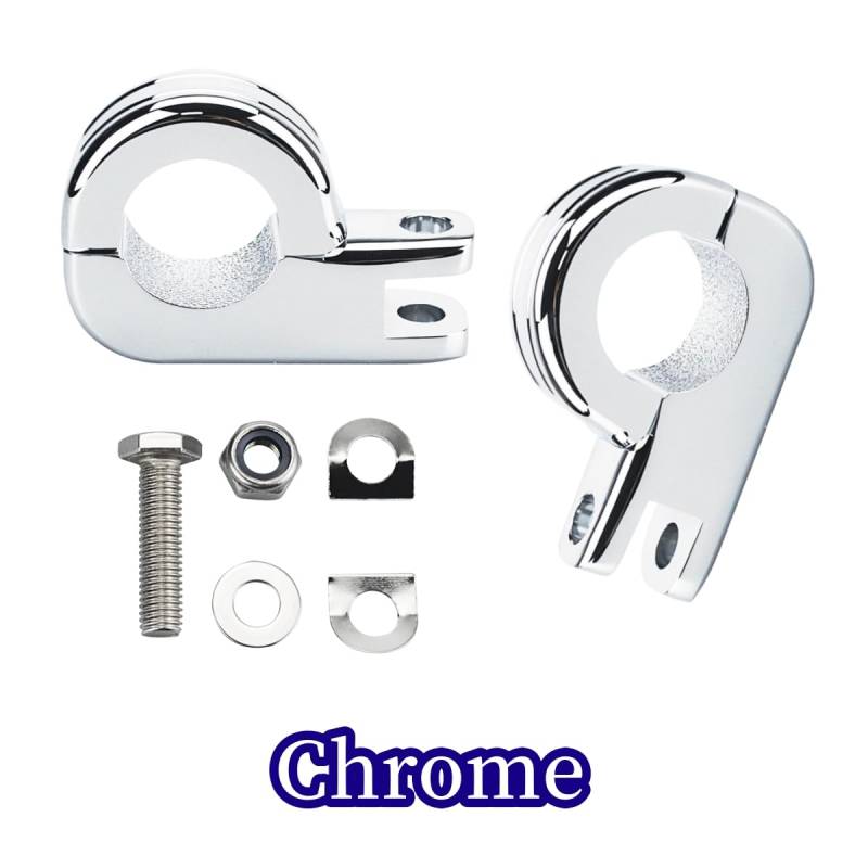 Motorrad Highway FootPegs Mount Clamp 1-1/4 "32MM Motorräder Highway Fußrasten Halterung Motorschutz Fußstütze/Fit for Harley Honda Kawasaki Davidson Road King Street Glide Short Angled Adjustable Foo von JXMFKBB